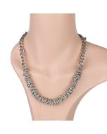 Contemporary & Distinctive Silver Tone Designer Necklace