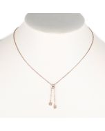 UniqRose Gold Tone Designer Necklace with Sparkling Crystals and Delicate Charms with Roman Numeral Engraving