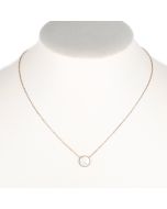 Contemporary Designer Necklace with Arctic White Faux Mother-of-Pearl Circular Geometric Pendant