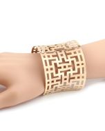 Contemporary Rose Gold Tone Bracelet with Cut Out Design