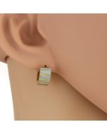Sophisticated Two Tone (Silver & Gold Tone) Huggie Earrings