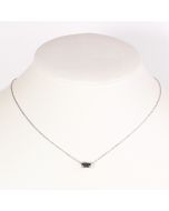 Stylish Silver Tone Designer Pendant Necklace with Jet Black Faux Onyx Inlay and "LOVE" Inscription