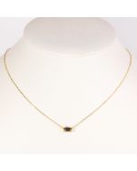 Stylish Gold Tone Designer Pendant Necklace with Jet Black Faux Onyx Inlay and "LOVE" Inscription