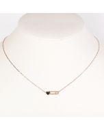 Stylish Rose Gold Tone Designer Heart Pendant Necklace with Jet Black Inlay