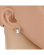 Sparkling Multi-Stone Stud Earrings with Baguette and Round  Sparkling Crystals