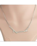 Contemporary Silver Tone Necklace With Abstract Branch Design (Silver Branch)
