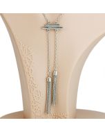 Designer Inspired Stylish Silver Tone / Gold Tone Necklace with Tassels