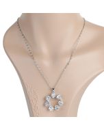 Glamorous Silver Tone Necklace with Dazzling Sparkling Crystals (Glamorous)