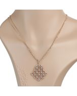  Exquisite Dual Strand Rose Gold Tone Necklace with Stunning Sparkling Crystal Pendant (Exquisite Rose)