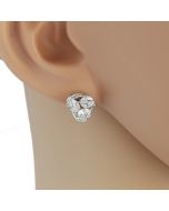 Simple & Elegant Silver Tone Designer Love Knot Earrings with Sparkling Crystals (Elegant Knot)