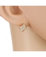 Simple & Elegant Rose Gold Tone Designer Love Knot Earrings with Sparkling Crystals (Rose Knot)