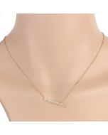 Sleek Rose Gold Tone Designer Necklace with a Combination of Baguette & Brilliant Cut Sparkling Crystals (Rose Bar)