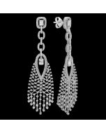 Exquisite Diamond Multi Stone Dangling Designer Statement Earrings