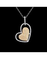 UE30A- Designer Diamond Heart Pendant Necklace
