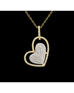 UE30- Designer Diamond Heart Pendant Necklace