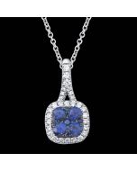 Designer Delicate Sapphire & Diamond Pendant Necklace