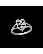 UE7A- Designer Diamond Heart Ring