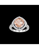 Designer Morganite & Diamond Halo Ring