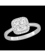 Dazzling Multi Stone Diamond Ring with Halo Setting