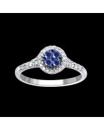 Designer Delicate Sapphire with Diamond Halo Ring