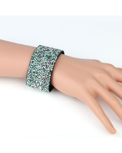 Beautifully Crafted Cuff Wristband, with Eye-Catching Sparkling Crystals
