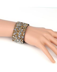 Beautifully Crafted Cuff Wristband, with Eye-Catching Sparkling Crystals
