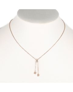 UniqRose Gold Tone Designer Necklace with Sparkling Crystals and Delicate Charms with Roman Numeral Engraving
