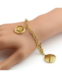 Stylish Gold Tone Charm Bracelet