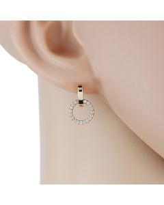Sophisticated Rose Gold Tone Designer Earrings with Twinkling Sparkling Crystals (Rose Sparkler)