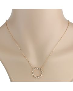 Gorgeous Rose Gold Tone Designer Sun Burst Necklace with Sparkling Crystals (Sunburst)