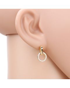 Sophisticated Gold Tone Designer Earrings with Twinkling Sparkling Crystals (Gold Sparkler 2)