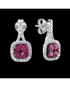 Designer Delicate Ruby & Diamond Earrings
