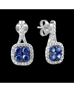Designer Delicate Sapphire & Diamond Earrings