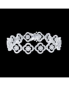 Elegant Designer Dual Clover Diamond Bracelet