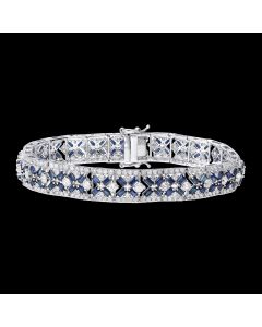 Timeless Diamond & Blue Sapphire  Designer Bracelet