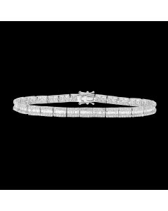 Distinctive, Designer Round & Baguette Diamond Tennis Bracelet