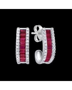 "Fall in Love" Designer Diamond & Ruby Earrings