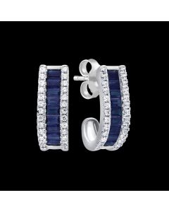 "Fall in Love" Designer Diamond & Sapphire Earrings