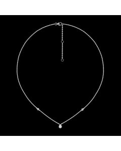 Designer Teardrop Diamond Station Necklace