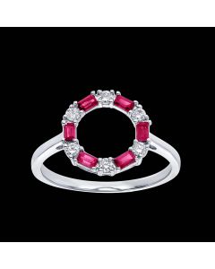 Designer "Circle of Love" Diamond & Ruby Ring