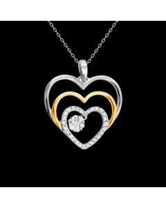 UE3A- Designer Diamond Heart Pendant Necklace